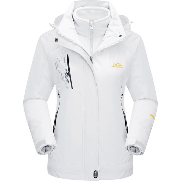 Jackets & Blazers - Women's Pure White Winter Winter Snow Ski Jacket Coats Waterproof Fleece Lined